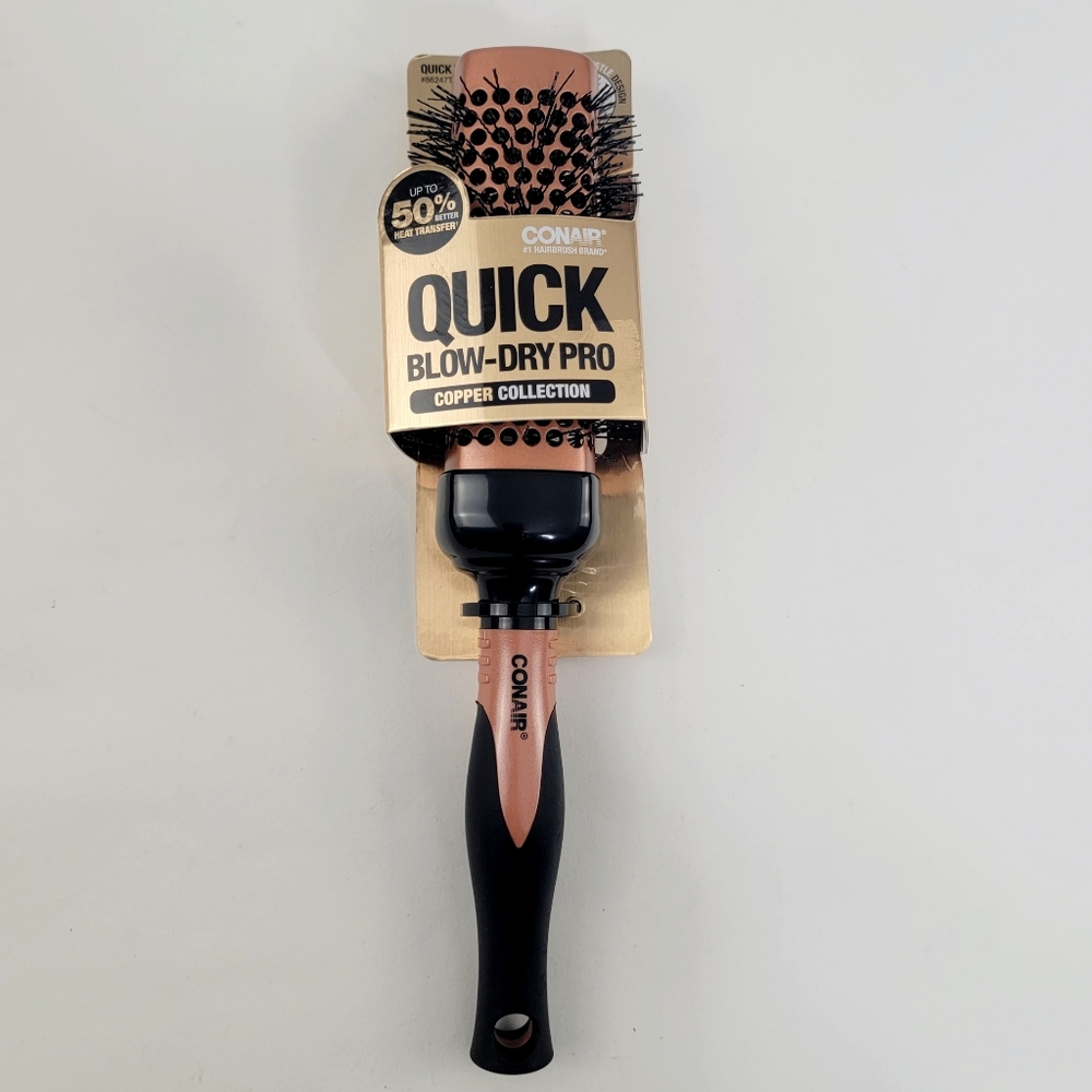*3/$25 Conair Quick Blow Dry Pro Square Metal Barrel Brush Copper Collection